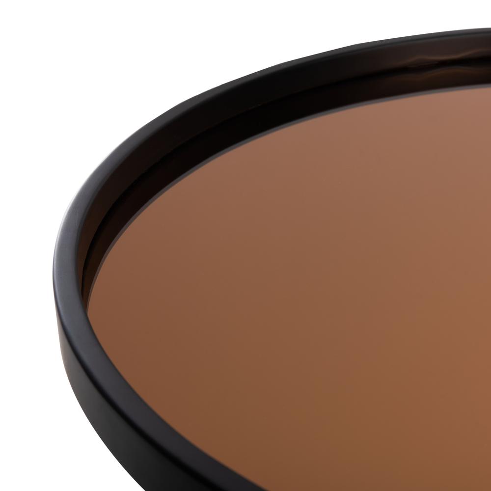 Ruby Medium Round Tray Top Accent Table, Black/Rose Gold. Picture 2