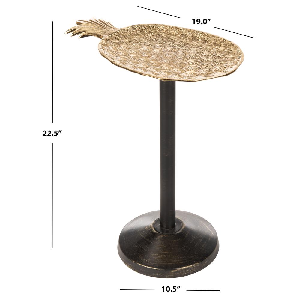 Luana Pinapple Top Accent Table, Gold/Antique Gold. Picture 3
