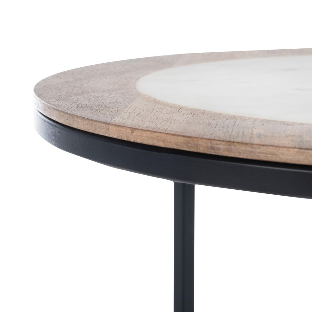 Gemma Agate Side Table, White Marble. Picture 3