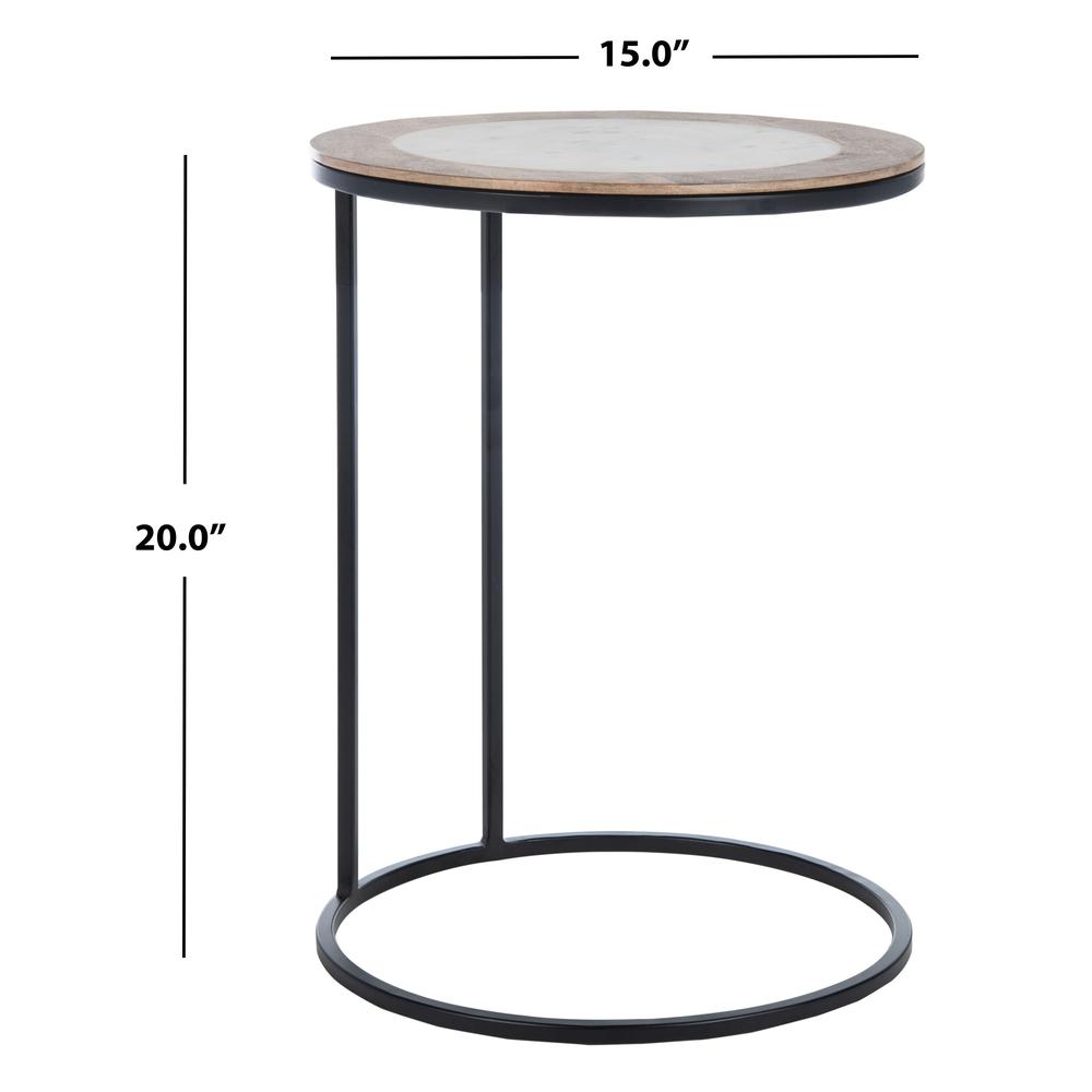 Gemma Agate Side Table, White Marble. Picture 4
