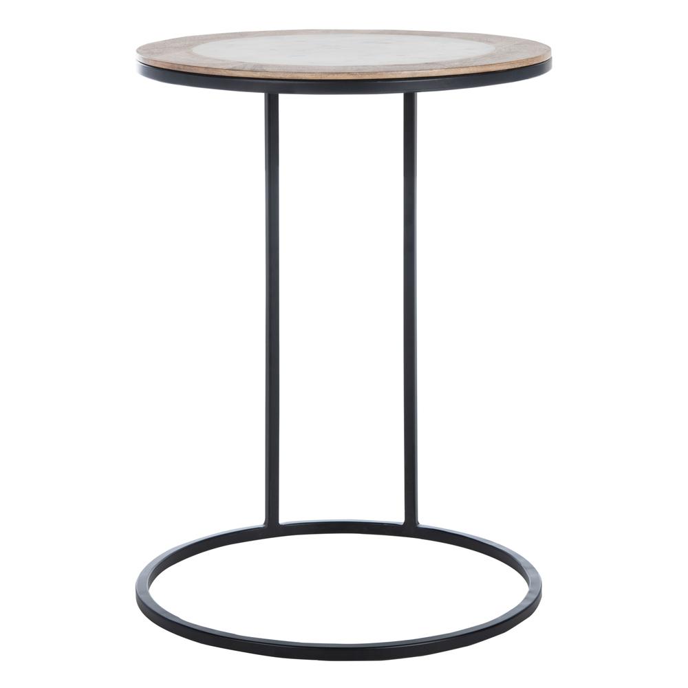 Gemma Agate Side Table, White Marble. Picture 1