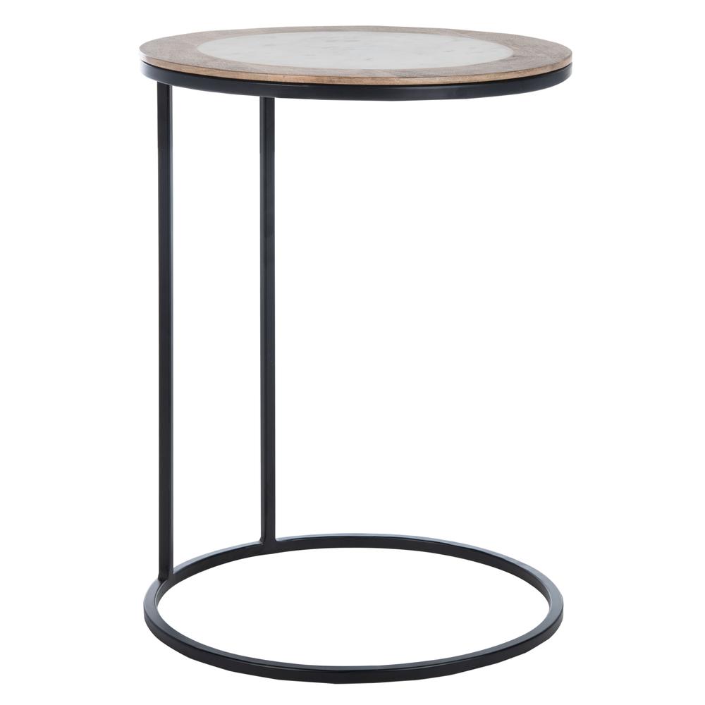 Gemma Agate Side Table, White Marble. Picture 7