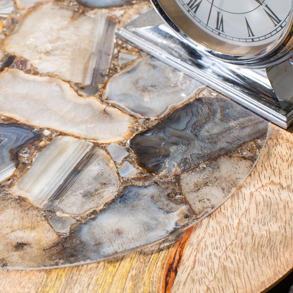 Lumi Agate Accent Table, Black Agate. Picture 2