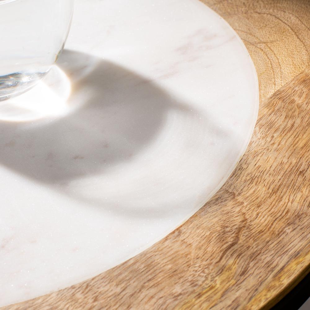 Lumi Agate Accent Table, White Marble. Picture 2