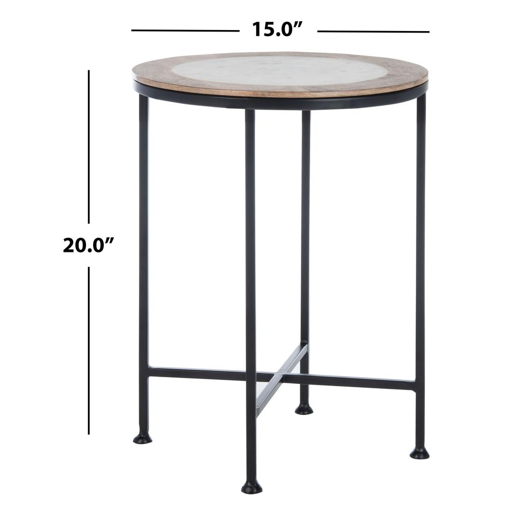 Lumi Agate Accent Table, White Marble. Picture 4