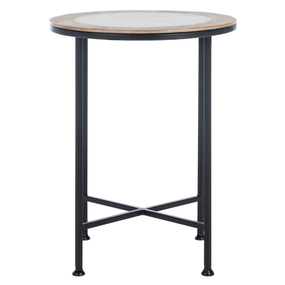 Lumi Agate Accent Table, White Marble. Picture 1
