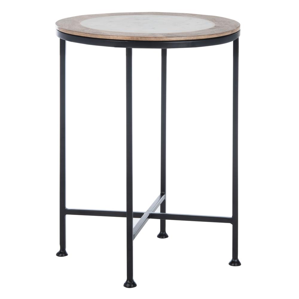 Lumi Agate Accent Table, White Marble. Picture 7