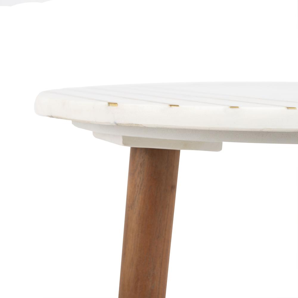 Valerie Round Marble Accent Table, Natural Brown/White/Gold. Picture 4