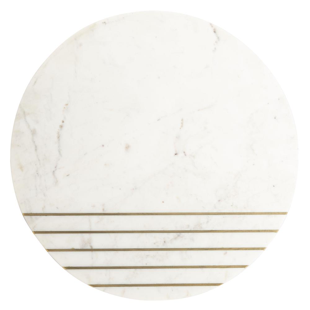 Valerie Round Marble Accent Table, Natural Brown/White/Gold. Picture 10