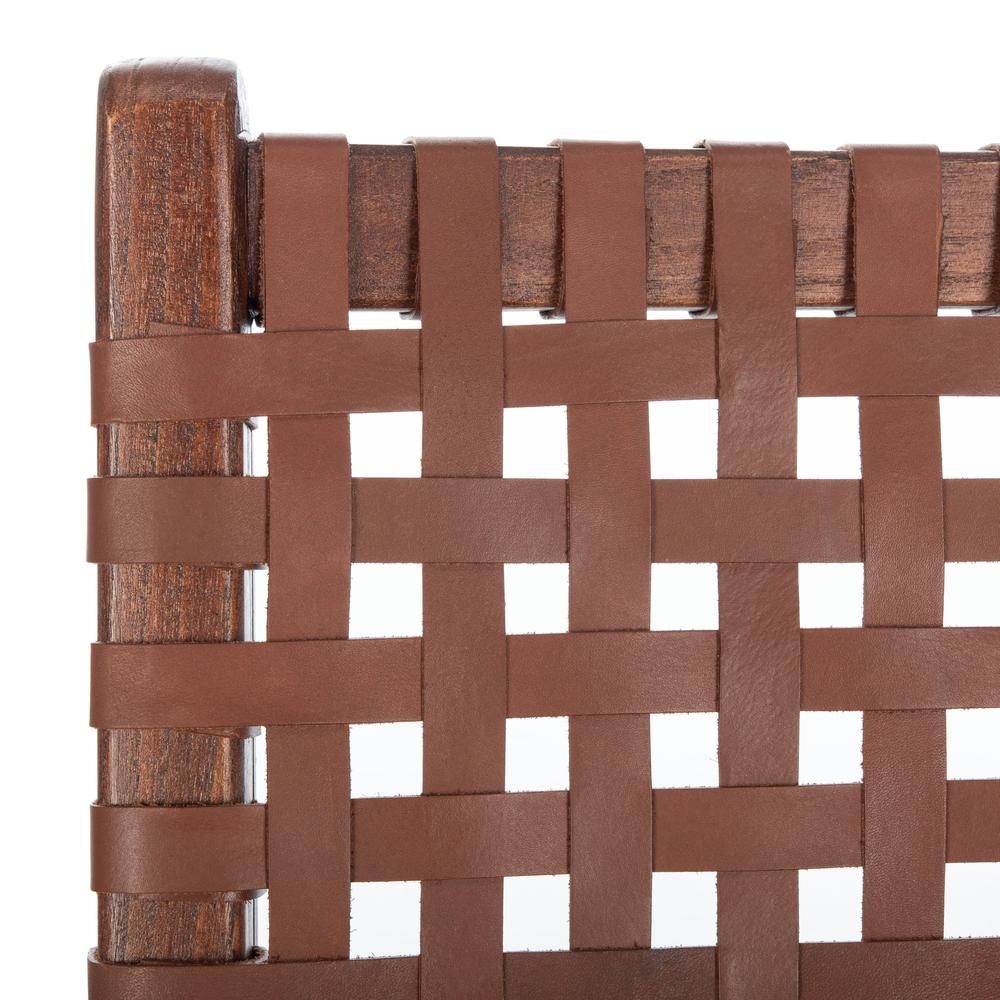 Luna Leather Woven Accent Chair, Brown/Cognac. Picture 4