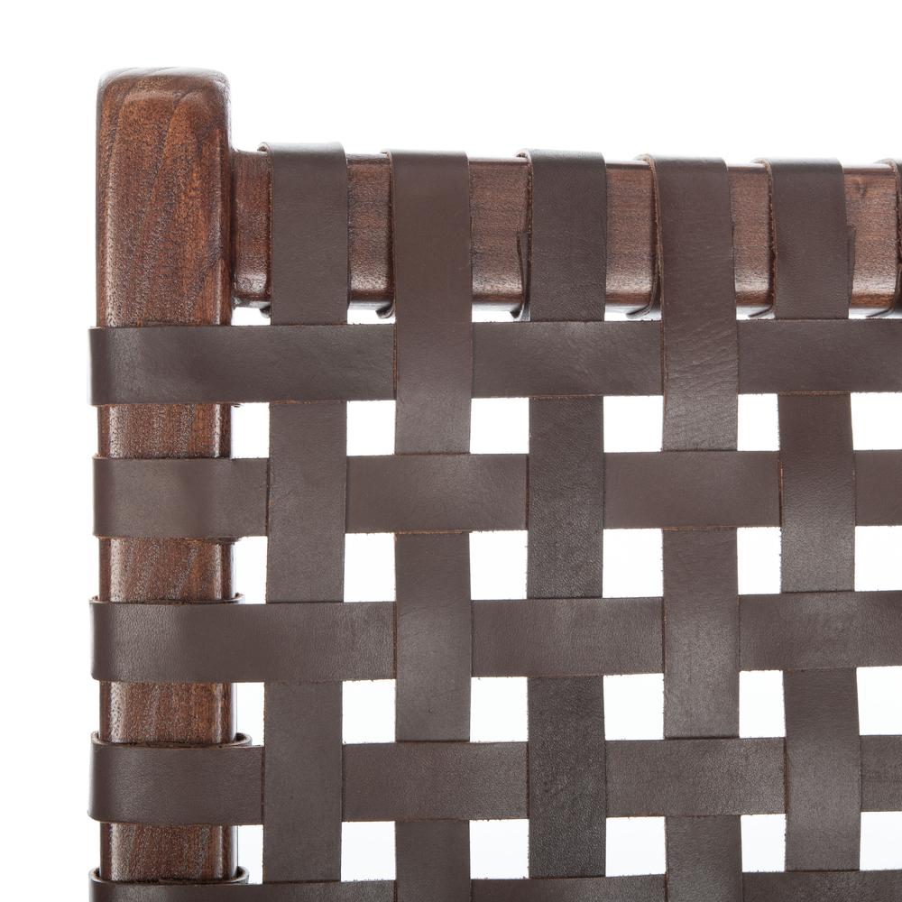 Luna Leather Woven Accent Chair, Brown. Picture 4