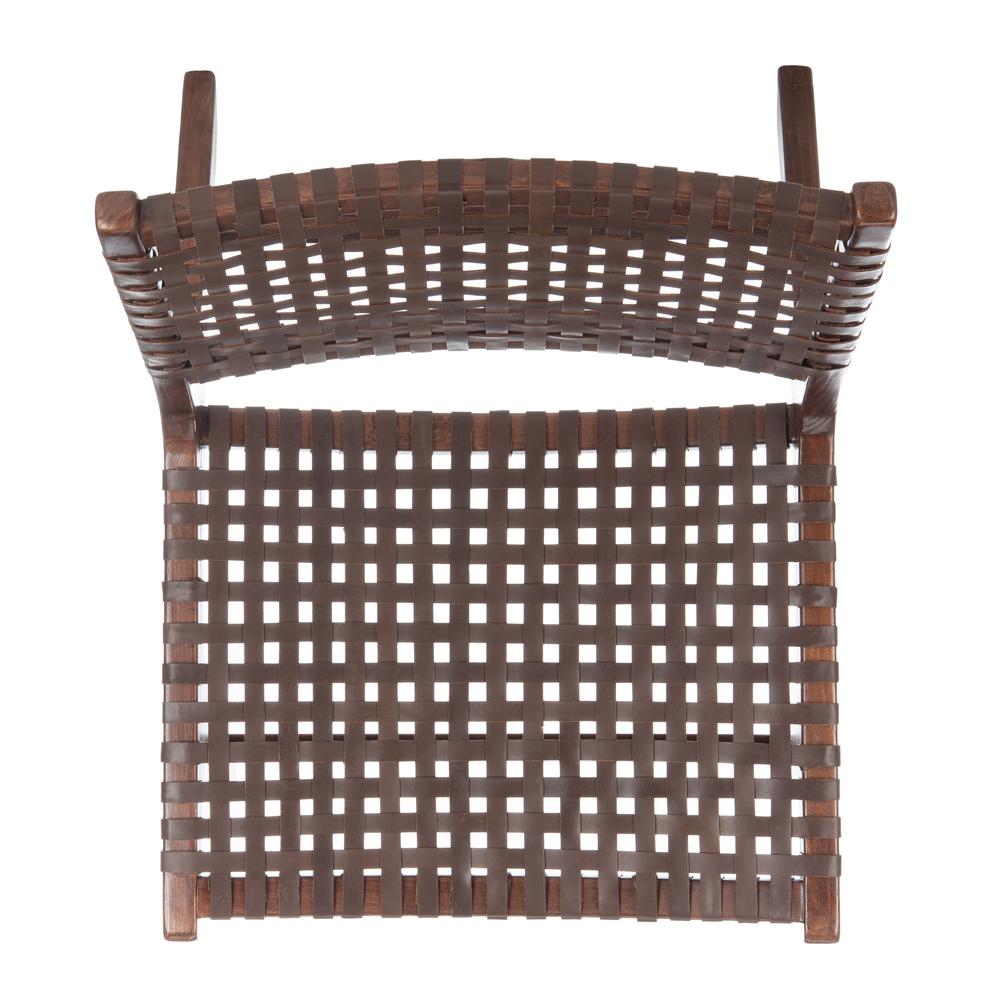 Luna Leather Woven Accent Chair, Brown. Picture 10