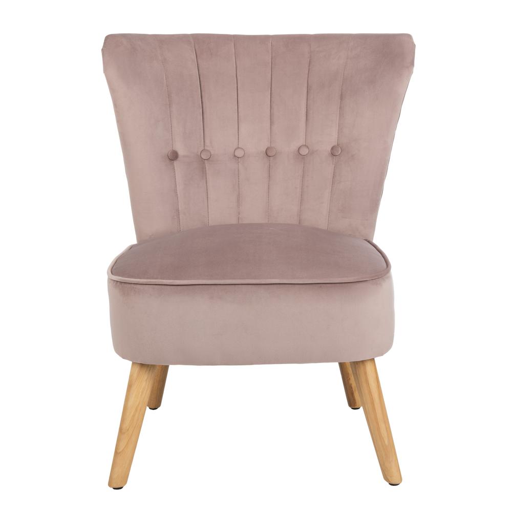 June Mid Century Accent Chair, Mauve/Natural. Picture 1