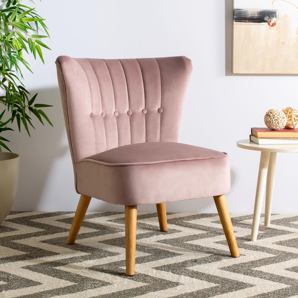 June Mid Century Accent Chair, Mauve/Natural. Picture 7