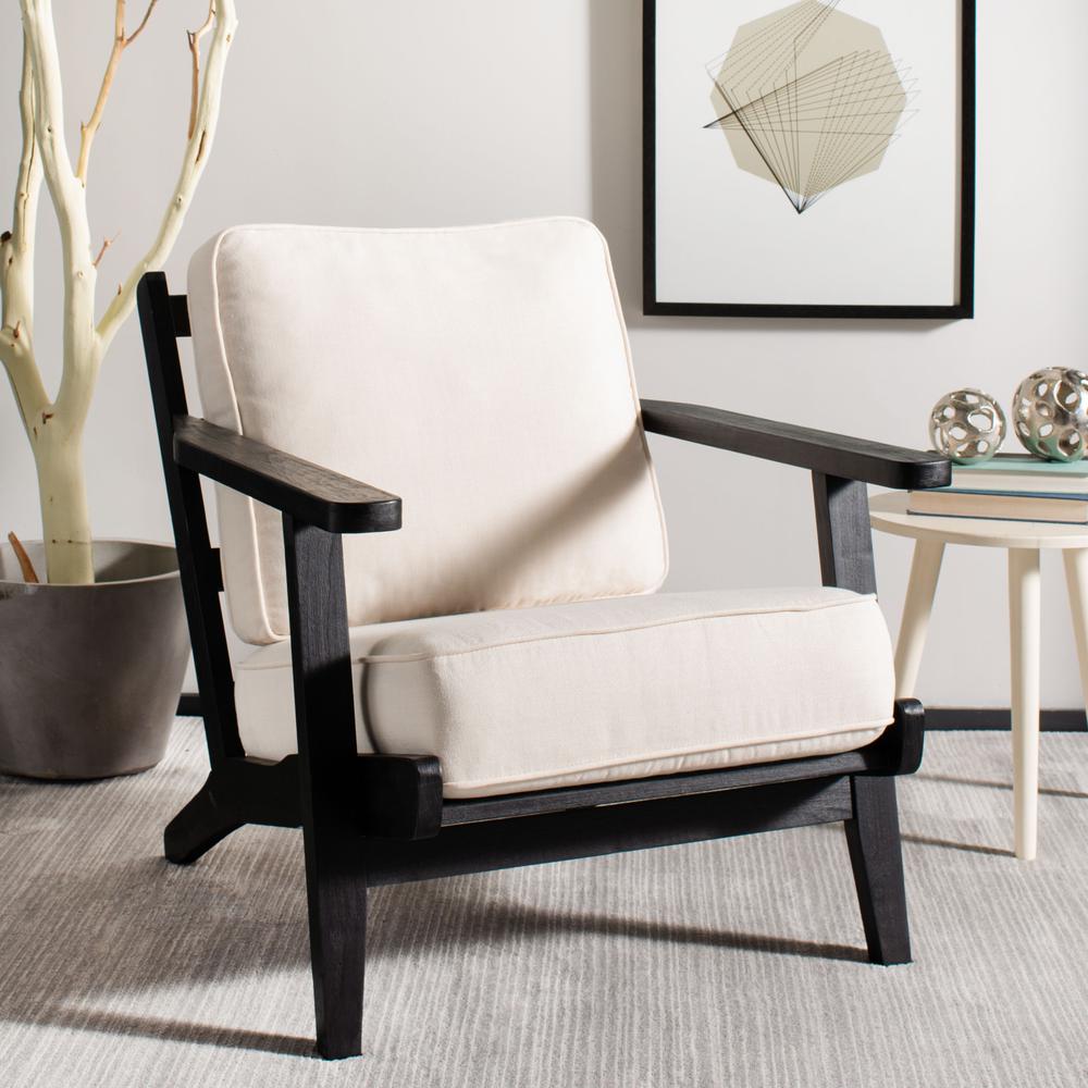 Nico Mid Century Accent Chair, Bone White/Black. Picture 8