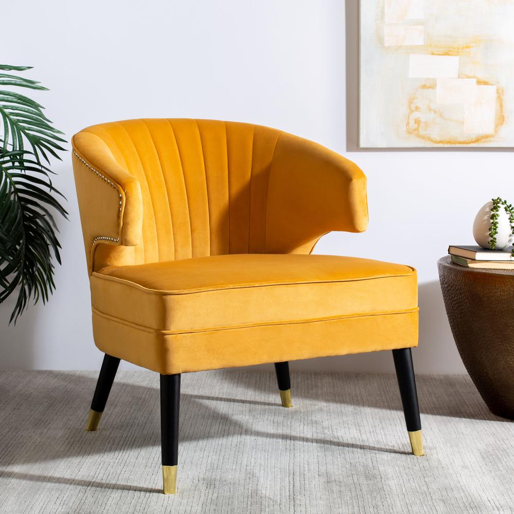 Stazia Wingback Accent Chair, Marigold/Black. Picture 8