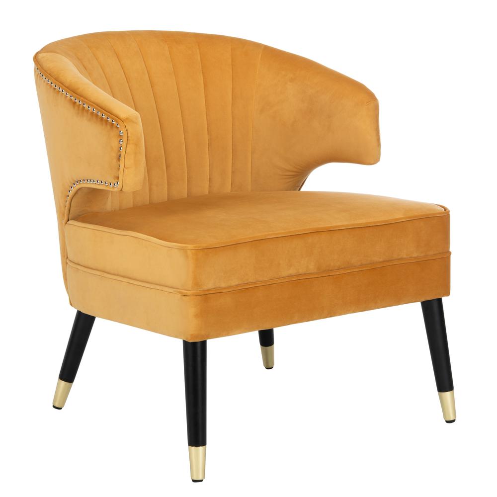 Stazia Wingback Accent Chair, Marigold/Black. Picture 9