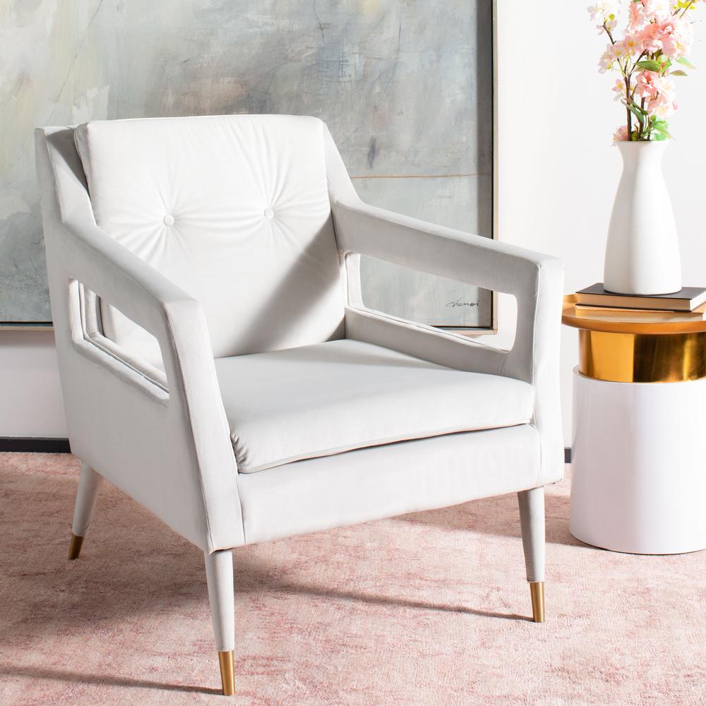 Mara Tufted Accent Chair, Silver. Picture 7