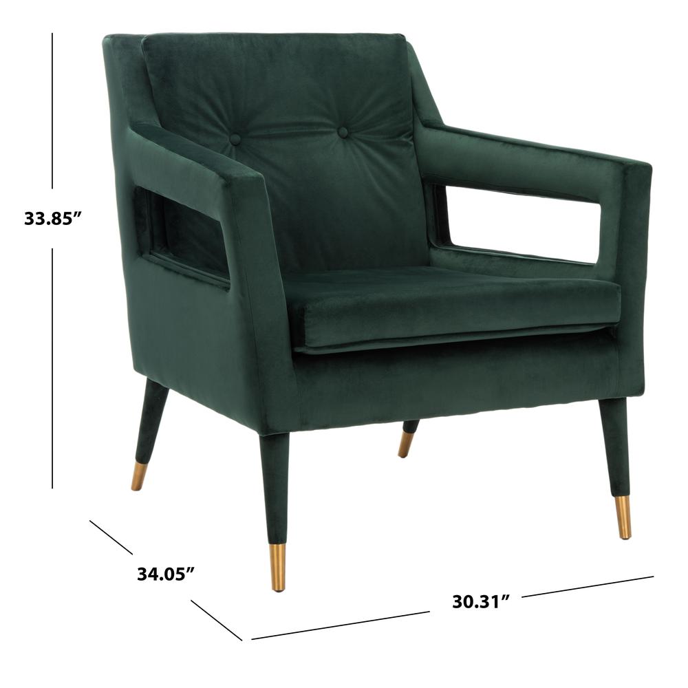 Mara Tufted Accent Chair, Forest Green. Picture 5
