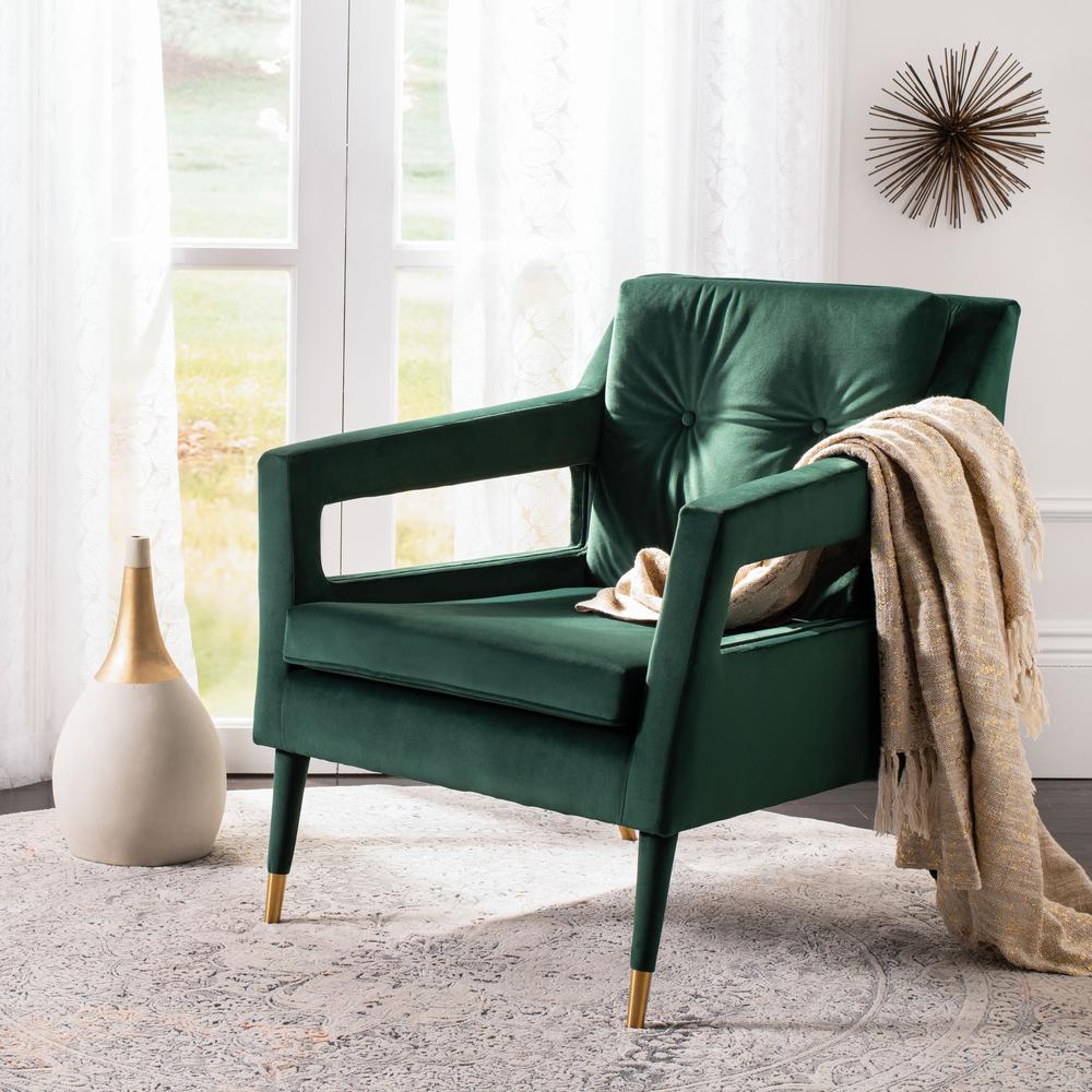 Mara Tufted Accent Chair, Forest Green. Picture 7