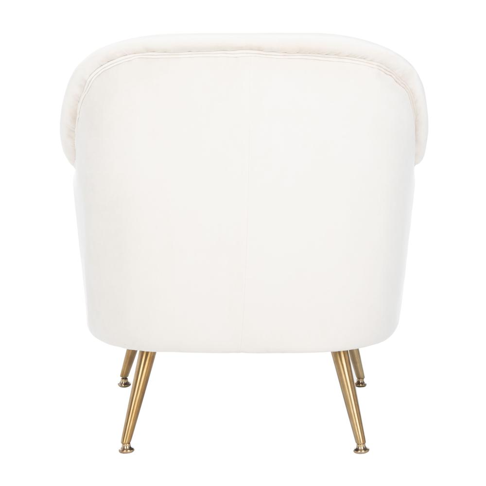 Brienne Mid Century Arm Chair, Ivory/Brass. Picture 2