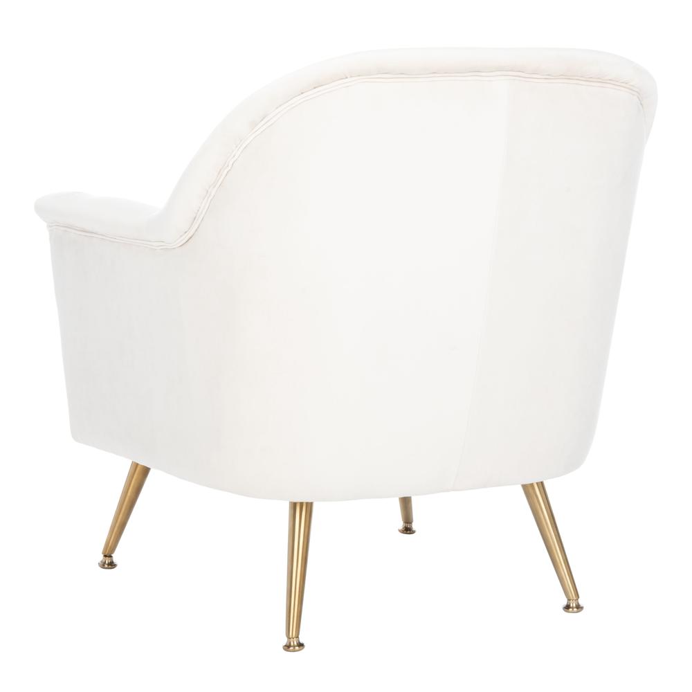 Brienne Mid Century Arm Chair, Ivory/Brass. Picture 3