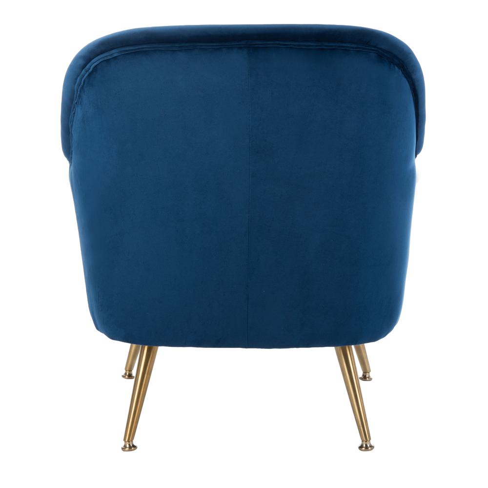 Brienne Mid Century Arm Chair, Navy/Brass. Picture 2