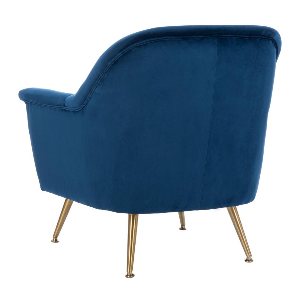 Brienne Mid Century Arm Chair, Navy/Brass. Picture 3