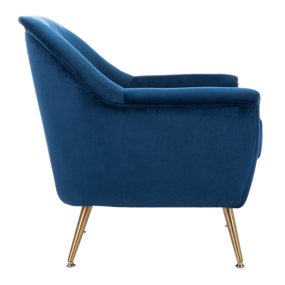 Brienne Mid Century Arm Chair, Navy/Brass. Picture 9
