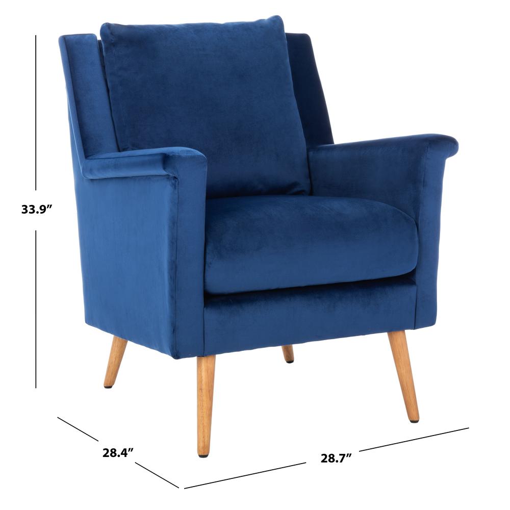 Astrid Mid Century Arm Chair, Navy/Natural. Picture 5