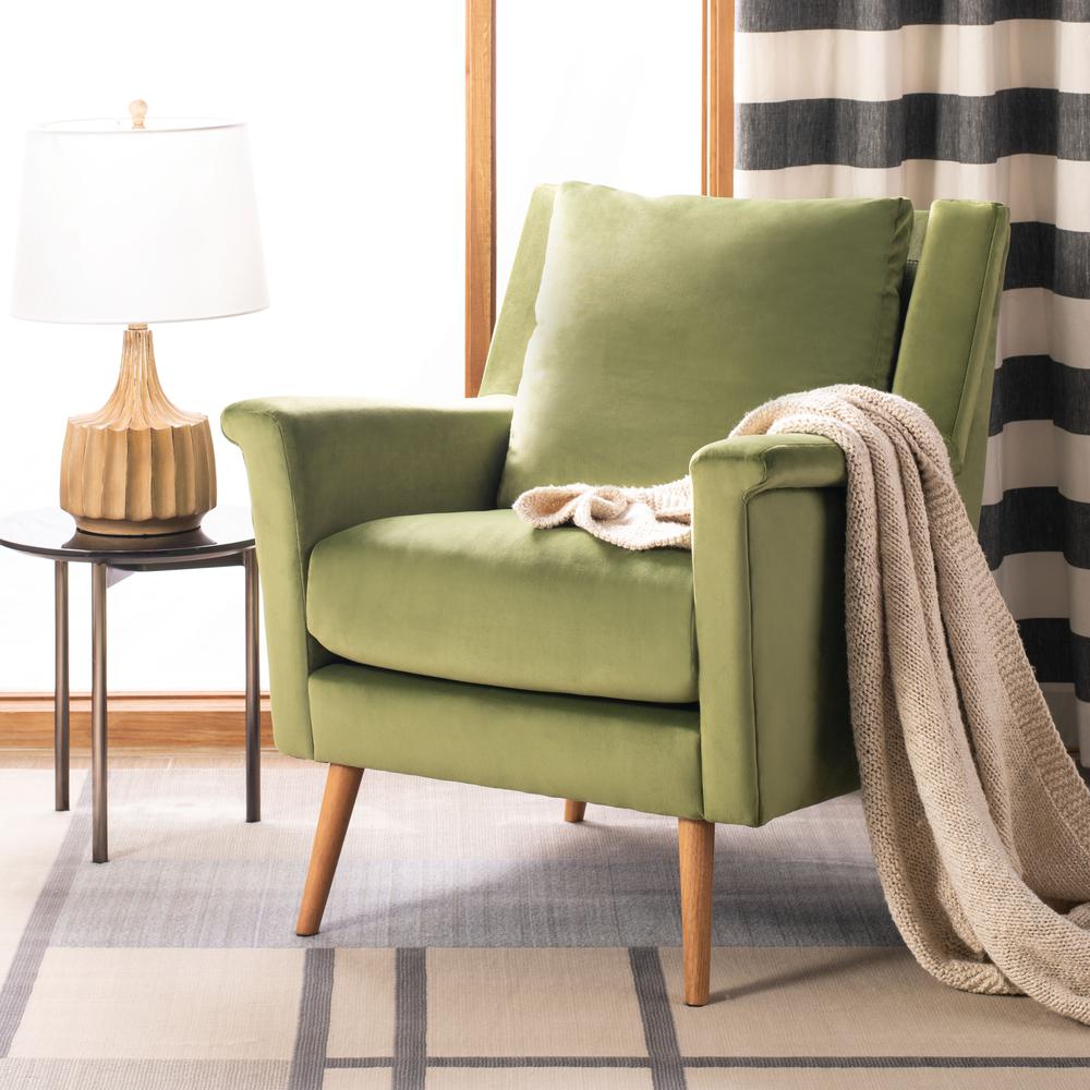 Astrid Mid Century Arm Chair, Olive/Natural. Picture 7