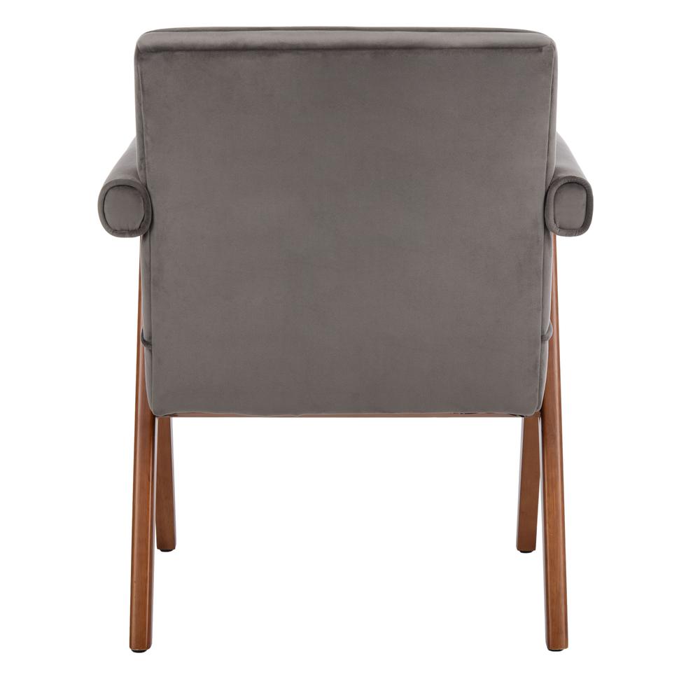 Suri Mid Century Arm Chair, Grey/Walnut. Picture 2