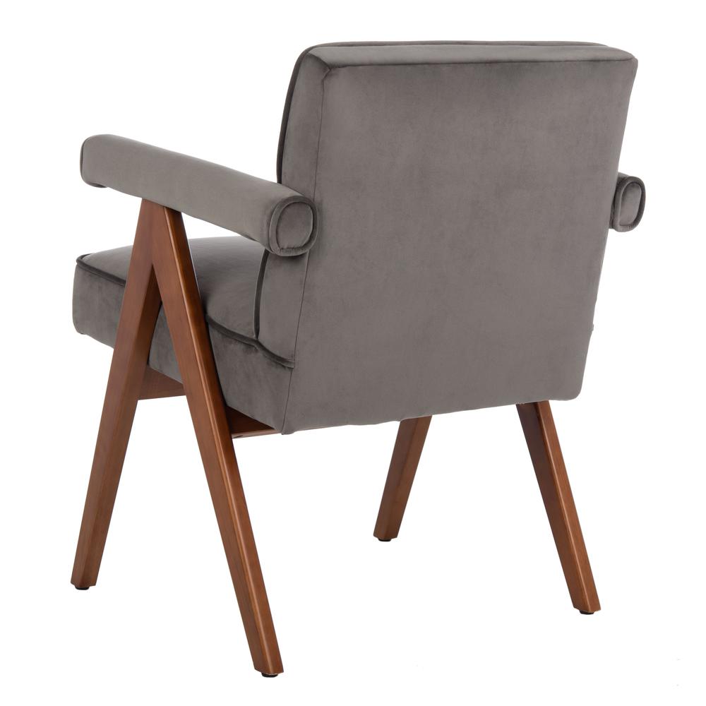 Suri Mid Century Arm Chair, Grey/Walnut. Picture 3