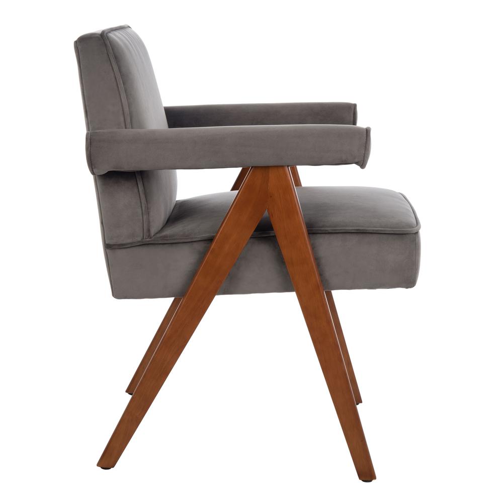 Suri Mid Century Arm Chair, Grey/Walnut. Picture 9