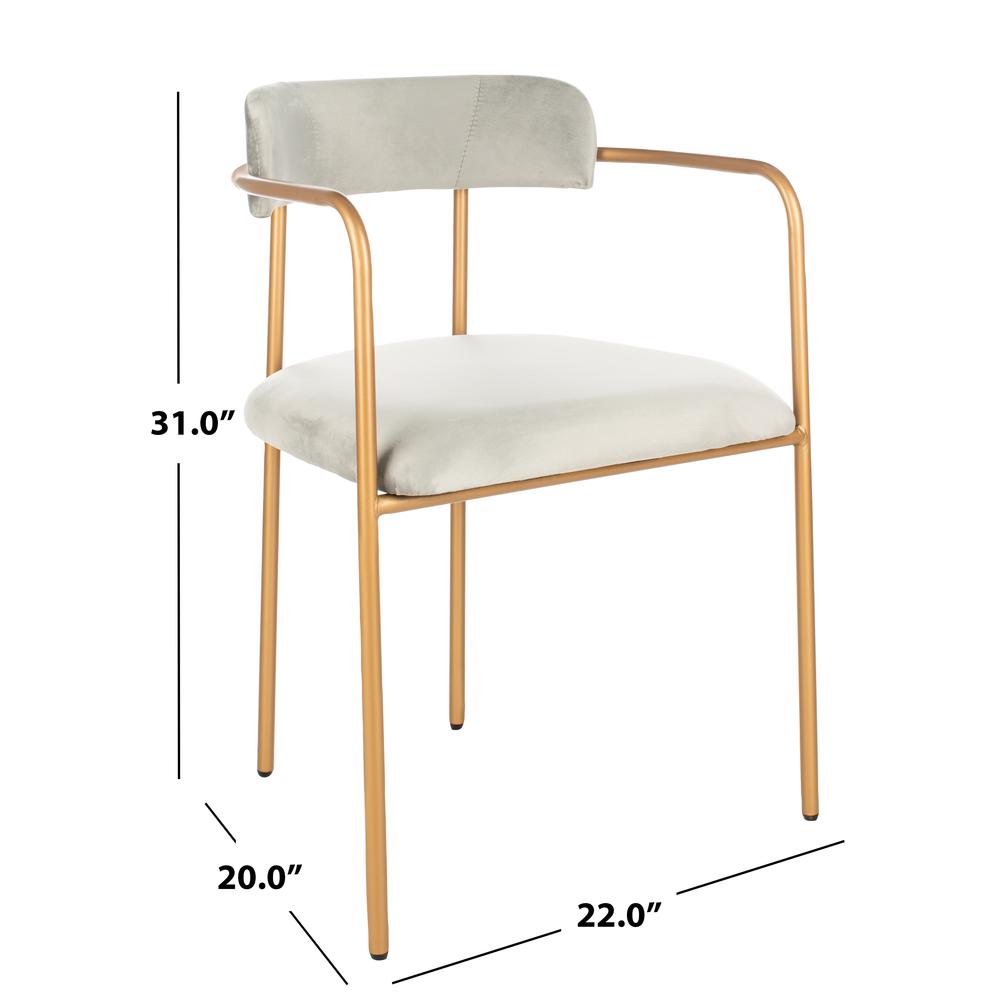 Camille Side Chair, Grey/Gold. Picture 5