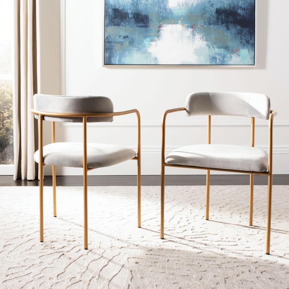 Camille Side Chair, Grey/Gold. Picture 7