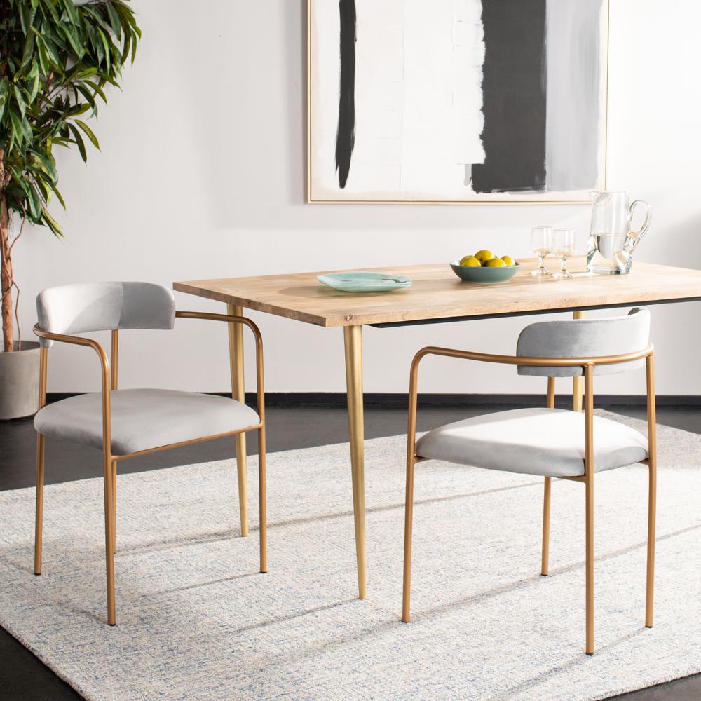 Camille Side Chair, Grey/Gold. Picture 8