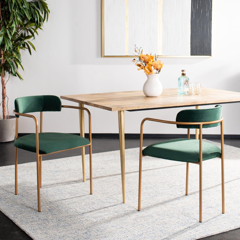 Camille Side Chair, Malachite Green/Gold. Picture 8