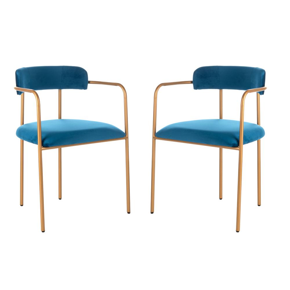 Camille Side Chair, Navy/Gold. Picture 11