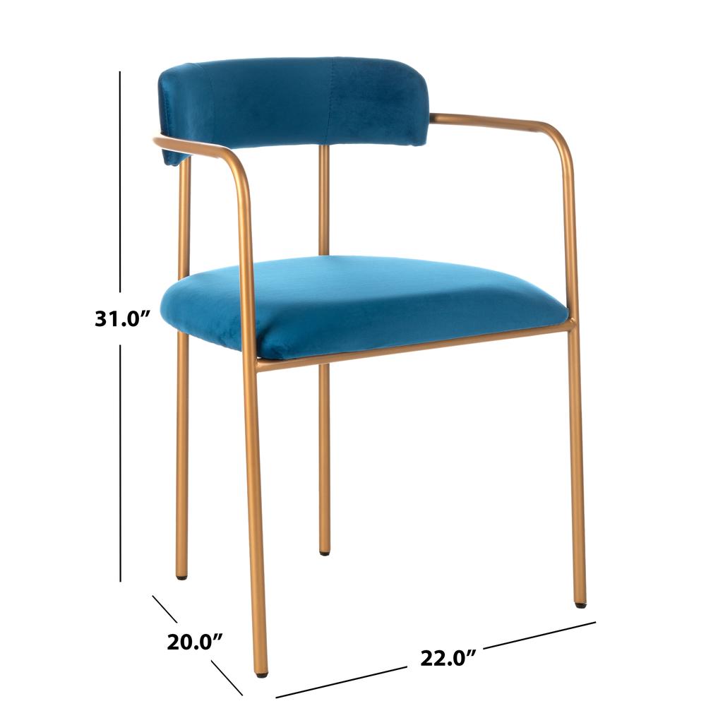 Camille Side Chair, Navy/Gold. Picture 5