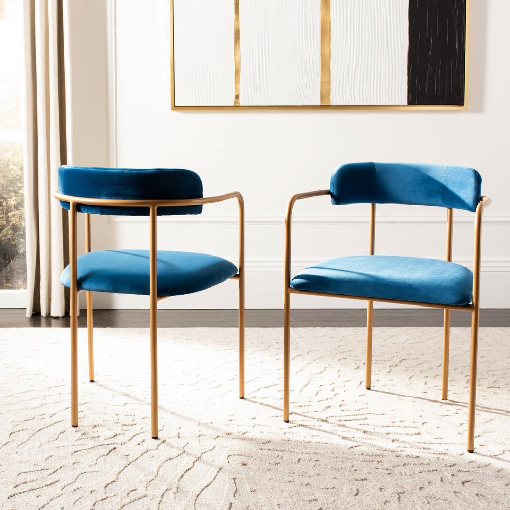 Camille Side Chair, Navy/Gold. Picture 6