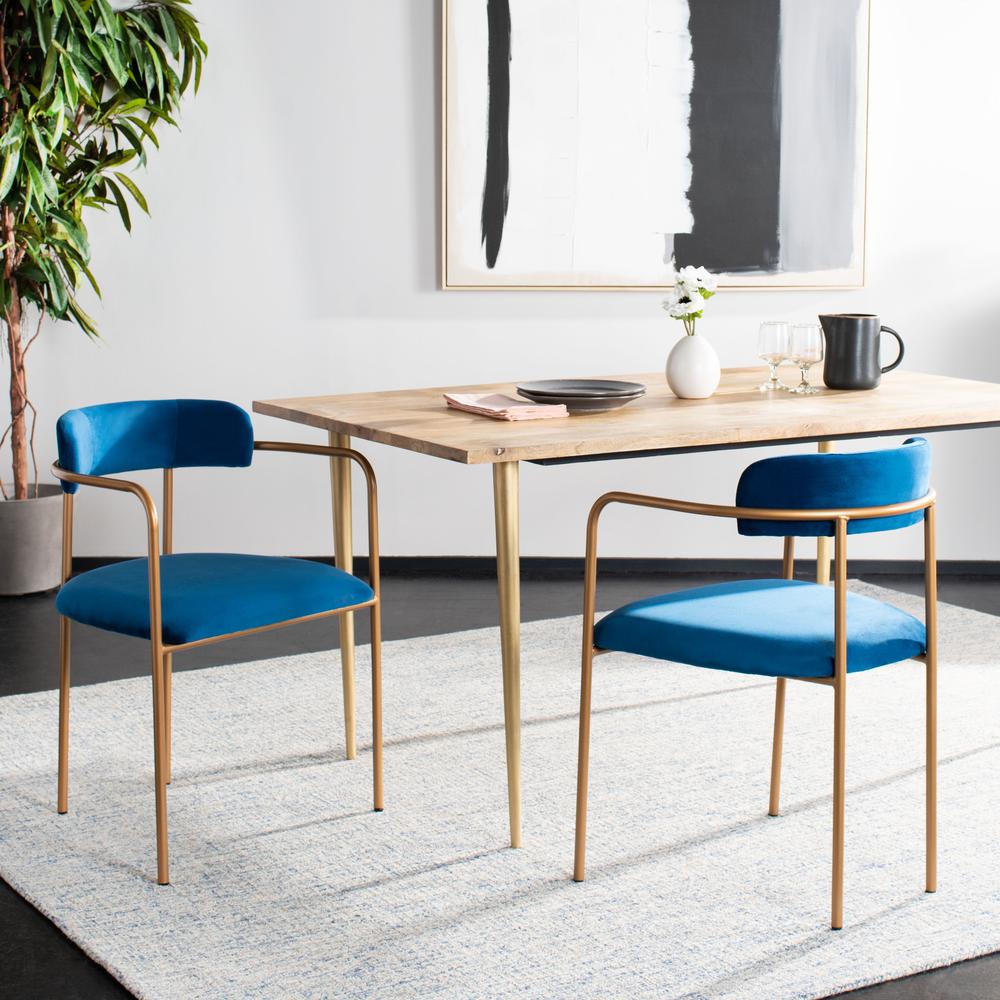 Camille Side Chair, Navy/Gold. Picture 7