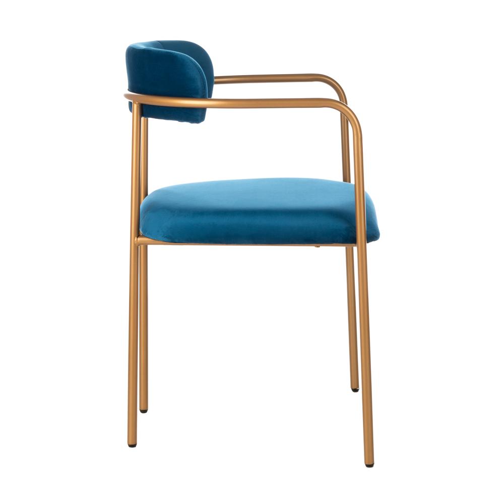 Camille Side Chair, Navy/Gold. Picture 9
