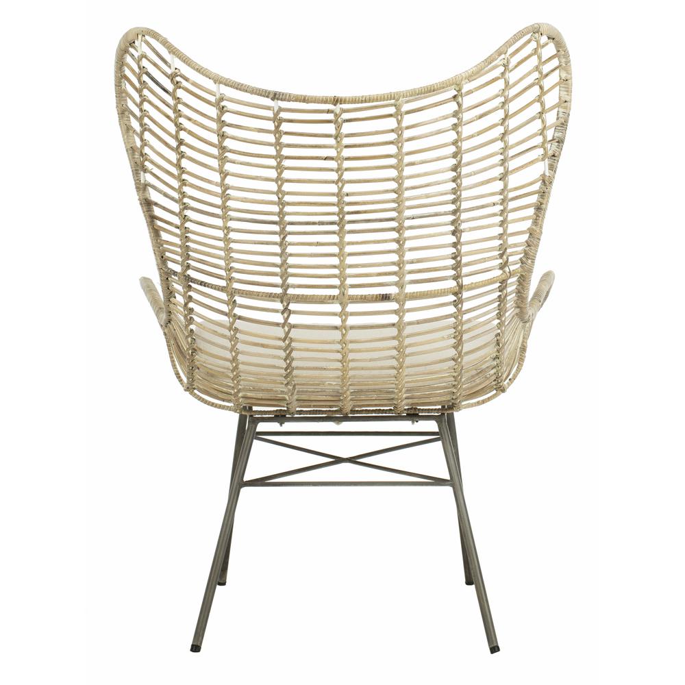 Malia Rattan Wingback Armchair, White Wash. Picture 2