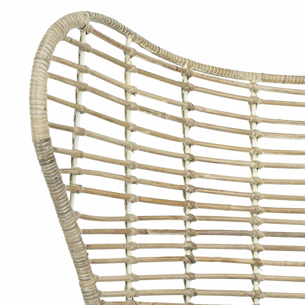 Malia Rattan Wingback Armchair, White Wash. Picture 4