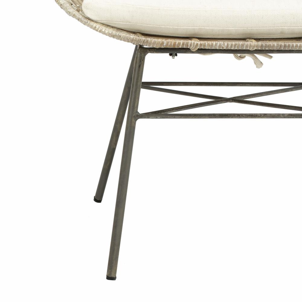 Malia Rattan Wingback Armchair, White Wash. Picture 6