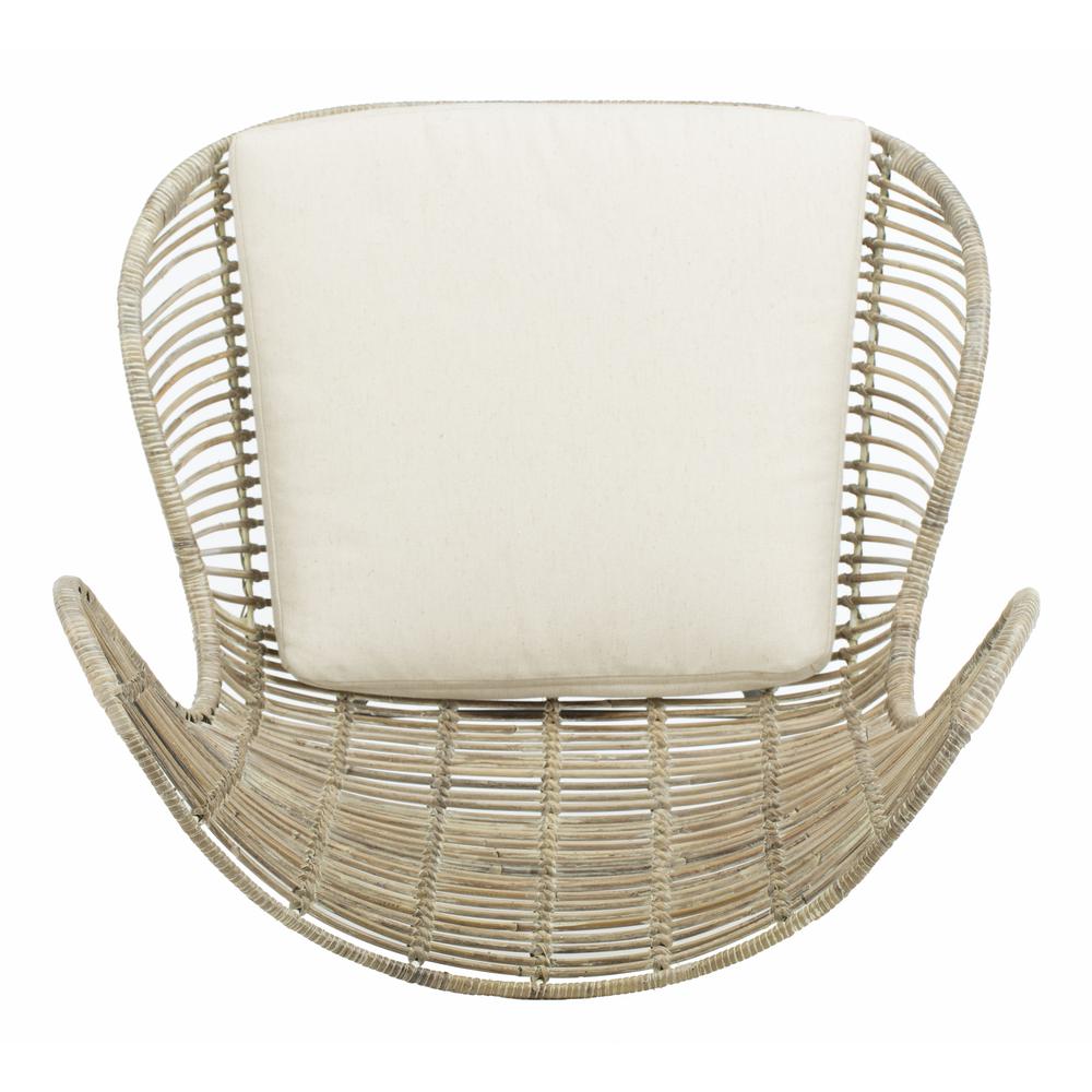 Malia Rattan Wingback Armchair, White Wash. Picture 10