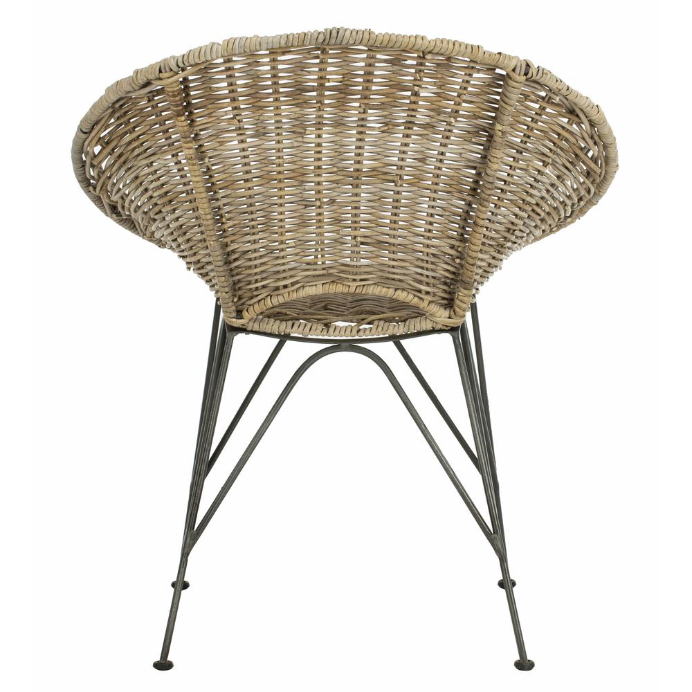 Sierra Rattan Accent Chair, Grey Wash/Dark Steel. Picture 2