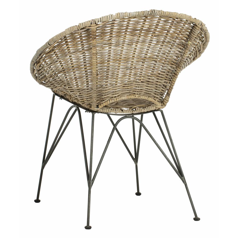 Sierra Rattan Accent Chair, Grey Wash/Dark Steel. Picture 3