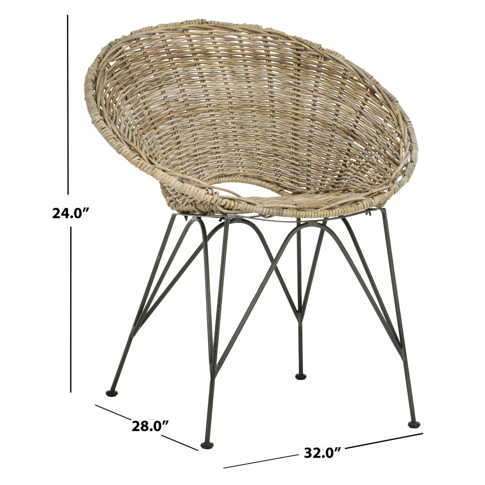 Sierra Rattan Accent Chair, Grey Wash/Dark Steel. Picture 5